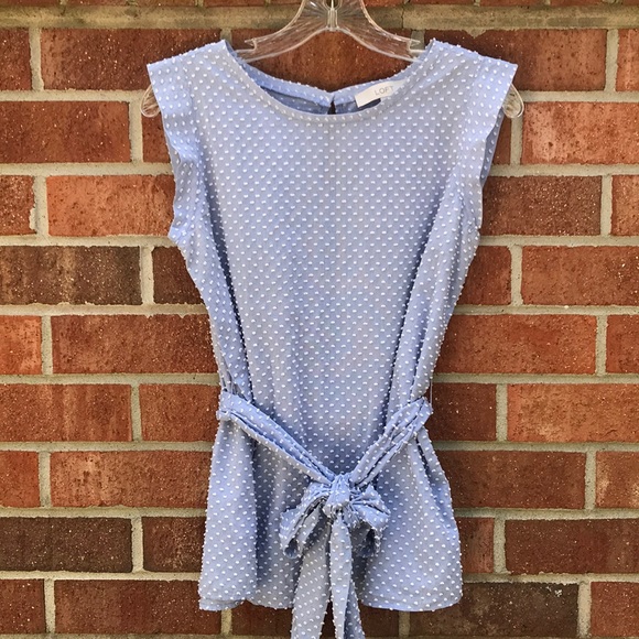 LOFT Tops - Loft Sleeveless Tie Waist Light Blue Top sz XS